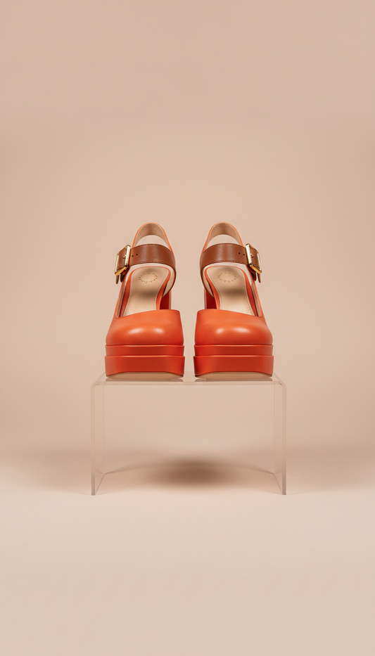 Escarpin plateforme orange cayenne inspiration parisienne